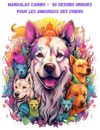 Mandalas Canins : 50 Dessins uniques pour les amoureux des chiens: Plongez dans l'art du coloriage adulte avec des modèles de chiens captivants