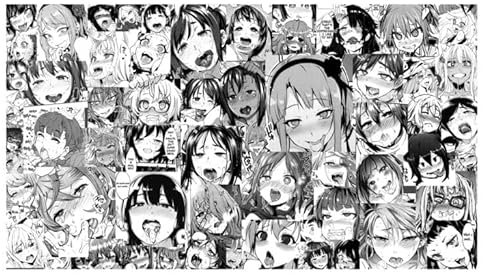 WAIFUWORLD SHOP Anime Mauspad Waifu Ahegao | Gaming Mousepad mit genähten Rändern | robust & rutschfest | Mouse Pad mit Waifu Ahegao Motiv (61 x 35 cm)