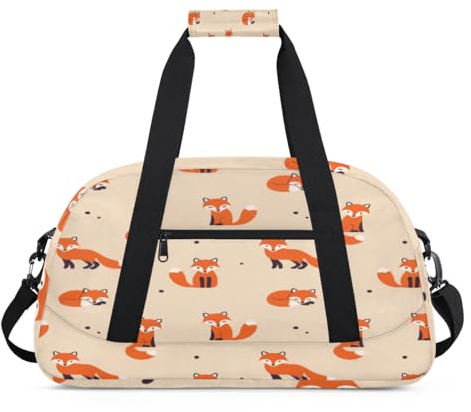 Cartoon Fox Niedliche Sporttasche für Damen und Herren, Fuchs, 24 l, Wochenend-Übernachtungstasche, Tragetasche, Reisetasche, Turnbeutel für Kinder, Mädchen, Jungen, farbe, (24L) UK, Taschen-Organizer