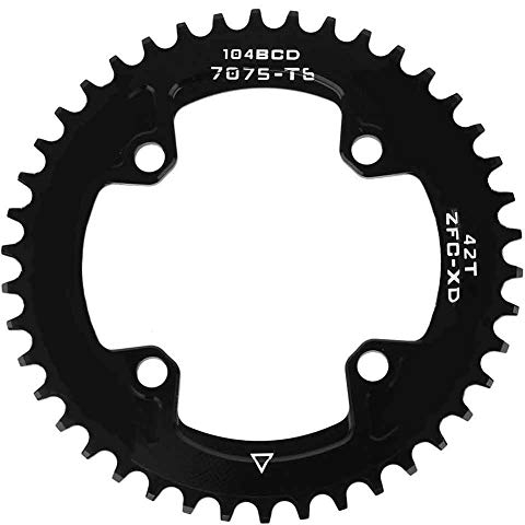 Yctze BCD 104MM 42T Narrow Wide Kettenblatt Einzelkettenblatt für Kurbelgarnitur AM XC Fahrrad E-Bike Zahnkettenblatt 36T Kettenblatt 42T Kettenblatt Single Speed ​​Fahrrad