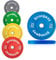 Strongway® Olympic Bumper Weight Plates Colour Coded (5KG 10KG 15KG 20KG 25KG) Discs for Barbell - 2 Inch (2) / 50mm Hole - Weight Lifting Workout Home Gym Fitness (2 X 20KG)