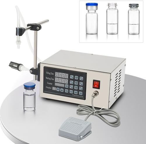 Liquid Filling Machine, 5-3500 ml Liquid Filler, Automatic/Manual Digital Control Bottle Filler, Discharging Drip Tight Function, Power Cut Memory Function, 3.2l/min, 280 * 250 * 160 mm