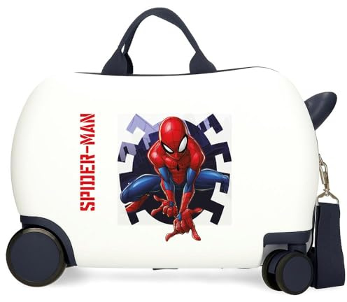 Joumma Marvel Spiderman Attack Kinderkoffer, Weiß, 45 x 31 x 20 cm, Hart-ABS, 24,6 l, 1,8 kg, 2 Räder, Handgepäck