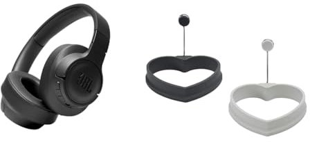 JBL Tune 760 NC – Bluetooth Over-Ear Kopfhörer in Schwarz mit aktivem Noise-Cancelling & Lurch 70270 Eiformer Herz 2er Set aus 100% BPA-freiem Premium-Platin-Silikon Light-/Iron Grey