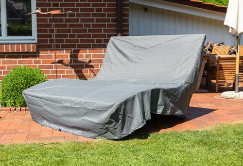 SCALANT Waldsofa Classic inkl. Polsterauflage Wave + Kissen + Schutzhülle, Lärche, für 2-3 Personen, Sonnenliege, Außenliege, Wellenliege, Relaxliege, Holzliege für den Garten, feuerverzinkt