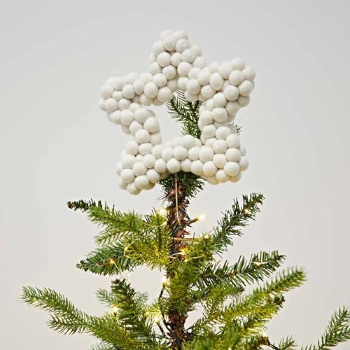 Felt Star Tree Topper - Wool Christmas Topper - Unusual Tree Star - Felt Handmade Xmas Décor - Classic Tree Ornament (Natural)