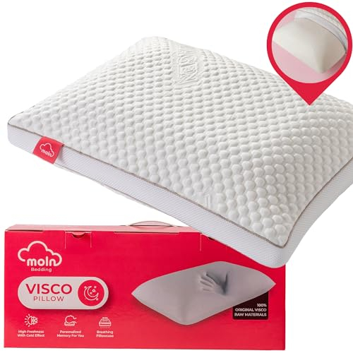 Moln Kollagen Memory Foam Kissen 40x60 Orthopädisches Visco Kopfkissen 15cm Höhe Ergonomisches Nackenstützkissen Anti Schnarch Pillow 100% Visco Füllung mit Waschbarem Bezug