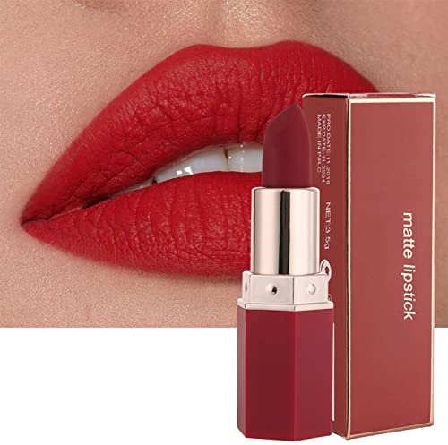 EONFAVE Rossetto opaco, rossetto altamente pigmentato, idratante, a lunga durata, liscia, opaca, rossetto rosa, finitura satinata, balsamo per le labbra (1, 04 rosso scarlatto)