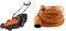 BLACK+DECKER Tondeuse Filaire 1400W, Tondeuse à Gazon Electrique 34 cm, 6 hauteurs réglables de 20 & Zenitech Prolongateur, Orange, 25 m