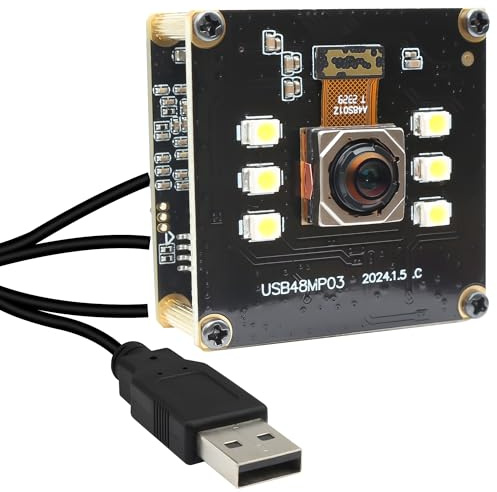 MMlove USB-Kamera-Modul, 48 K, Webcam, 4 K, 30 fps, Farb-Nachtsicht, Hochgeschwindigkeits-Autofokus-Kamera, Lightburn-Kamera, 70° Betrachtungswinkel, industrielle Sicherheitskamera für