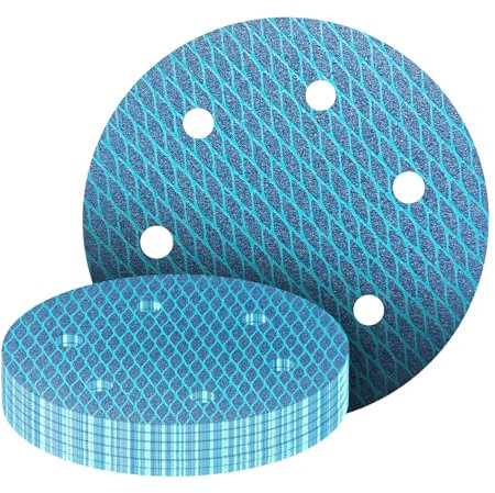 GZKTY 25Stk 225mm Klett Schleifpapier, Exzenter Schleifscheiben, 6-Loch Körnung 40/60/80/120/240 Schleifpads für Trockenbauschleifer Exzenterschleifer Schleifgiraffe