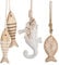 Logbuch-Verlag Maritime Deko zum Aufhängen Holz Anhänger Set 3-TLG. Fische + Seepferdchen für Wohnzimmer Badezimmer Balkon 20-25 cm