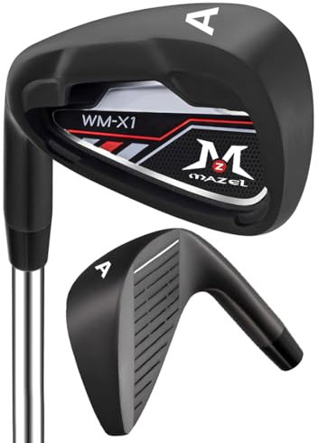 MAZEL WM-X1 Golf Iron for Men 1,2,3,4,5,6,7,8,9, P, S, CNC Milled Face Golf Club Single Iron for Left-Handed Golfers (Black-LH, Single A Iron)