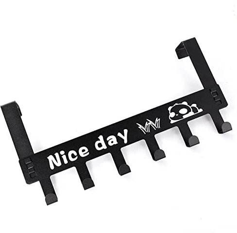 LVUNZJCA Ganci Sopraporta Ganci for Porte Abiti Cappello Gancio organizzatore Cucina per Cappotti, Borse(Schwarz)