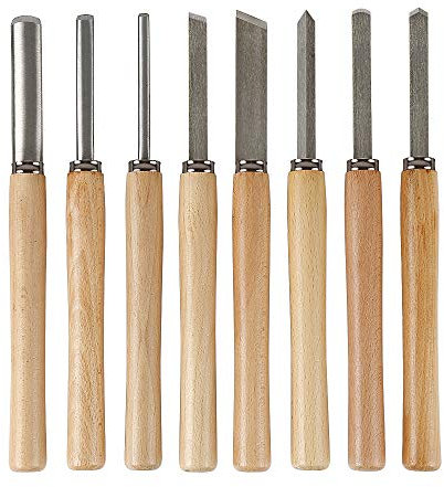 OHMG Outils de Tournage sur Bois,Iseaux pour Tour à Bois,8 pcs Outils de Tour au Carbure avec Forme de Diamant,Outils de tournage de ciseaux de tour,ciseaux pour tour a bois