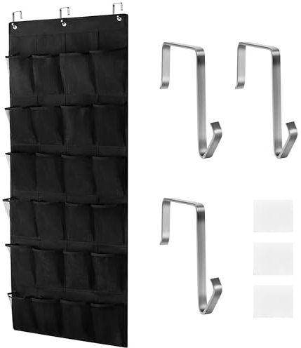 HARBULE Organizador de zapatos para colgar sobre la puerta con 24 bolsillos grandes, armarios para colgar soluciones mejoradas, armarios de zapatos para todos