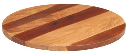 Annlera Tischplatte aus Holz Runder Desktop Schutzplatte Dekorplatte Ersatztischplatte für Esstische Couchtische oder Gartentische Modernes Design Leicht zu Reinigen Braun 60x2,7 cm