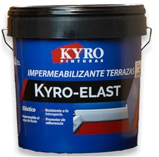 Kyro Elast Premium Pintura Impermeabilizante Elástico con Fibra para Terrazas- Pintura Antigoteras - Máxima Resistencia y Flexibilidad - Pintura Para Exteriores - Pintura Para Patios (Blanco, 4L)