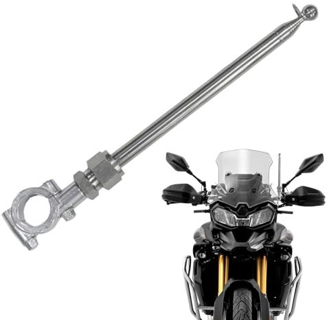 Mástil de bandera para manillar de motocicleta, mástil de bandera ajustable para motocicleta | Mástil telescópico para montaje en manillar | Soporte para mástil de motocicleta de acero inoxidable para