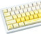 TIMSEKER 130 Keys Minimalist Yellow Keycap, Cherry Profile PBT Keycap White, Five Sided Dye Sublimation, Thick Custom Keyboard Cap for ANSI/ISO Layout Mechanical Gaming Keyboard