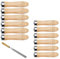 12 Piezas Mango de Madera Mango para Limas con Cuello de Metal Resistente Herramienta de Corte de Lima de Repuesto para Limas de 4-6 Pulgadas