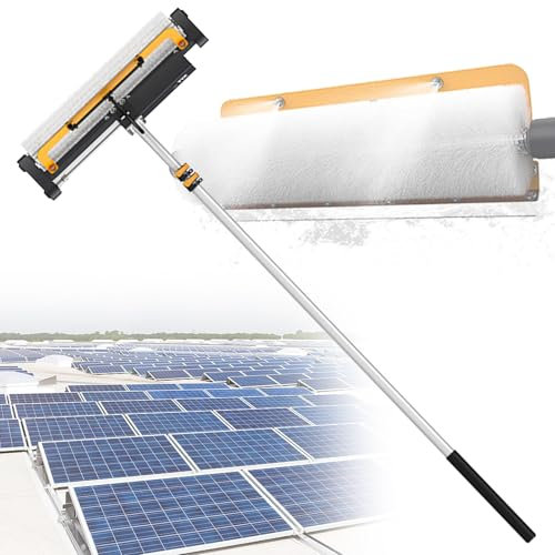 VNATWGOO ReinigungswalzenbüRste FüR Solarmodul-Dachglas, Elektrische Pv-Modul-ReinigungsbüRste, Automatisches Wasserzufuhr-Reinigungswerkzeug, Mit 7,5 M Ausziehbarer Stange,Mains