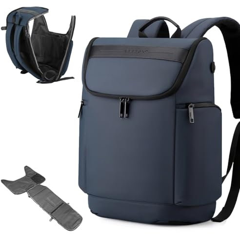 Clufar Zaino da Viaggio per Laptop da 15,6 pollici Impermeabile Zaino Uomo Lavoro Pelle Zaino Porta PC 15.6 Portatile Antifurto per Computer Scuola Ufficio College,Blu