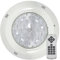SWIMHOME Foco LED Piscina RGB Superficie 18W - Luz de Colores RGB con Mando RF y Control por Interruptor | Estanco Reforzado con Resina Epoxy | Con Memoria | (Ø29cm) 12V AC (Cable 2 hilos)