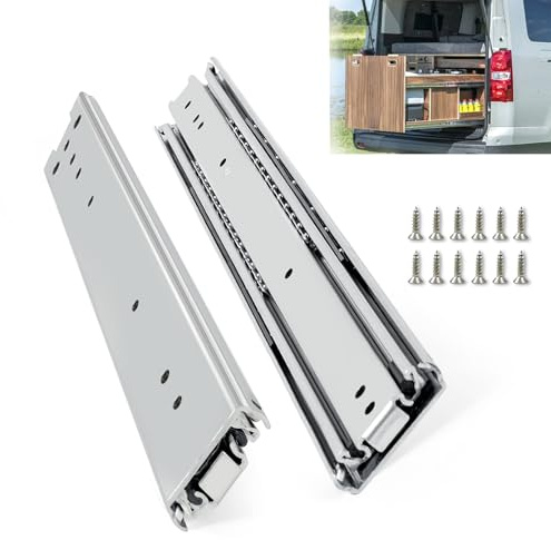 VITERLYNX Tragkraft 90 kg Schwerlastauszug 1 Paar Schubladenschienen Vollauszug 250 400 500 800 mm Schubladenauszug Schienen für Schubladen Mit Schrauben 32 (813mm)