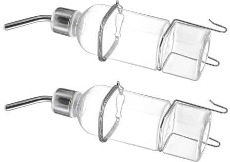 Happyyami 2pcs Pet Water Fountain Rabbit Dispenser Small Drinking Bottles for Adults