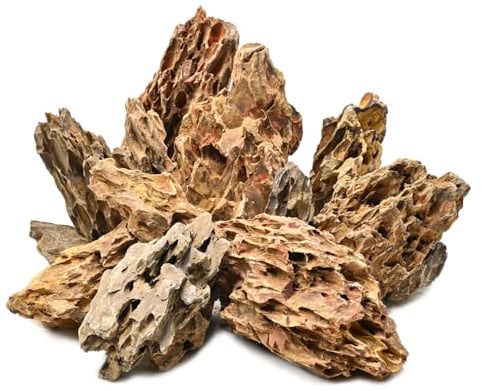 KINGRUI Aquariumsteine 2,3kg Drachenstein für Aquascaping – 5–18 cm Natursteine für Aquarium, Terrarium, Paludarium & Fischbecken-Dekoration