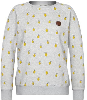 Naketano Damen Sweatshirt Krokettenhorst, Farbe:Allover citrons/Grey, Größe:S