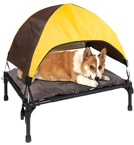 Dog Cot Led - Hohes Hundebett für Haustiere, Sonnendach | Hundehaus Aus Wasserdichtem Oxford-Gewebe, Hundebetten Für Draußen Auf Camping Und Komfort Von Viagg