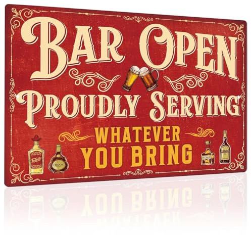 Beer Metal Bar Sign, Vintage Bar Signs, Funny Bar Accessories for Home Pub, Man Cave, Outdoor Garden, Cafe, Apartment, Club, Personalised Beer Sign Plaques 12x8 Inches