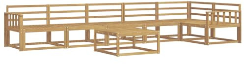 vidaXL Outdoor-Sofagarnitur 7 pcs Weiß 79 x 79 x 37 cm, Moderne Garten-Sofa-Ecke, wetterfestes Set, modulares Lounge-Möbel, ergonomisch & Akazien-Stil