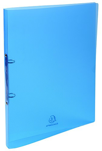 Exacompta 54198E Ringhefter Crystal DIN A4 aus flexiblem Kunststoff mit 2 Ringen 20 mm breit 1 Stück Zufallsfarbe ideal für Schule und Büro Ringhefter Ringordner Ringbuchordner