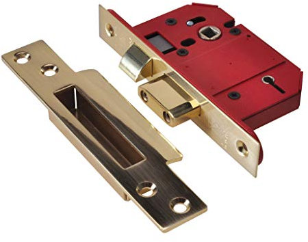 Union Locks Strongbolt 2200S BS 5-Lever Mortice Sash Lock 68mm - Polished Brass (Boxed)