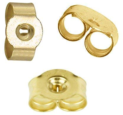 1 par(2) Pequeño 9ct Gold Mariposa Cierres De Pendientes Desplazarse Ajuste Empuje .375 (4mm x 3mm)