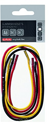 Herlitz 11366267 Gummibandset für My Book flex A6 schwarz, gelb/rot