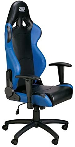 Omp Bürostuhl mit Armlehne Gaming Stuhl Schreibtischstuhl Chefsessel Racingstuhl Gaming, Schwarz/Blau