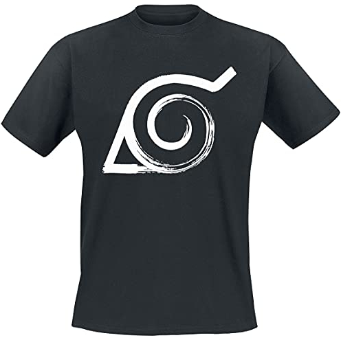 Naruto Shippuden - Konoha Männer T-Shirt schwarz XL 100% Baumwolle Anime, Fan-Merch, TV-Serien