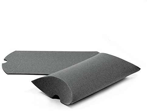 Frau WUNDERVoll® 12 KISSENSCHACHTELN GRAU 15x7,5cm (flach), 250 Gramm Papier/Kissenverpackungen, Pillow box, Faltverpackung, Geschenkverpackung, Gastgeschenk, Hochzeit