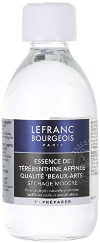 Lefranc Bourgeois Disolventes y aceites para Pintura al óleo, Aditivos, Esencia trementina, Flacon 250ml, 250