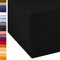 aqua-textil Exclusiv Spannbettlaken 90x200-100x220 cm schwarz Jersey Baumwolle 230g/qm Spannbetttuch Elastan Laken