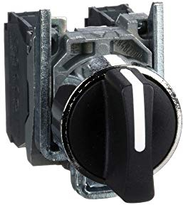 Schneider Electric Harmony XB4 Wahlschalter, Metall, 22mm, 3 Stellungen, tastend, Mitte rastend, 2S, Artikelnummer XB4BD53