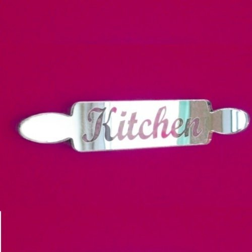 Kitchen Sign Rolling Pin Mirror - 15cm x 2.6cm Engraved kitchen Door Sign | Engraved kitchen sign, rolling pin mirror design