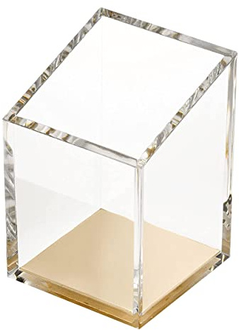 OfficeGoods Stiftehalter aus Acryl und Gold, klassisches Design, verschönert Ihren Schreibtisch und Ihr Büro.