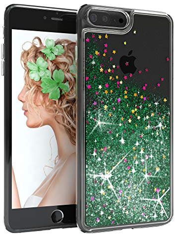 EAZY CASE Hülle kompatibel mit iPhone 7 Plus / 8 Plus Schutzhülle Silikon, Ultra dünn, Slimcover, Handyhülle, Silikonhülle, Backcover, Durchsichtig, Klar Grün