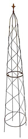 167cm Natural Rust Metal Orton Garden Obelisk by Ruddings Wood - Climbing Rose Plant Support Rusted Frame