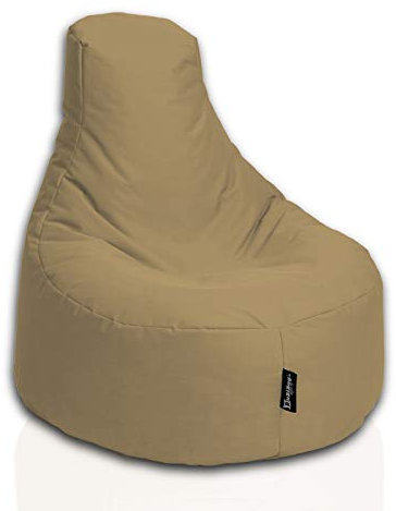 BuBiBag Gamer Sitzsack, Lounge Sessel, Gaming Sitzsäcke, Indoor & Outdoor Kissen für Kinder und Erwachsene (Beige;Ø:80cm)